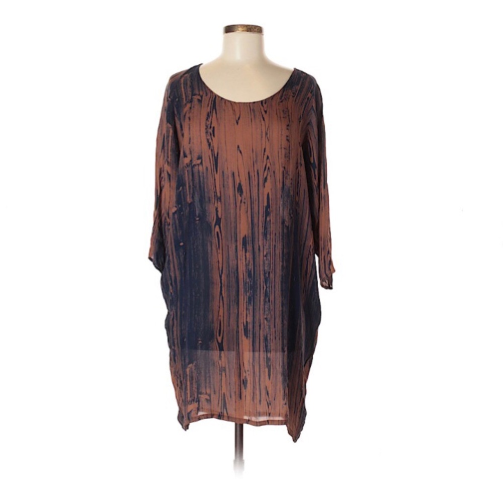 Anthropologie H FREDRIKSSON Silk Bark Print Dress